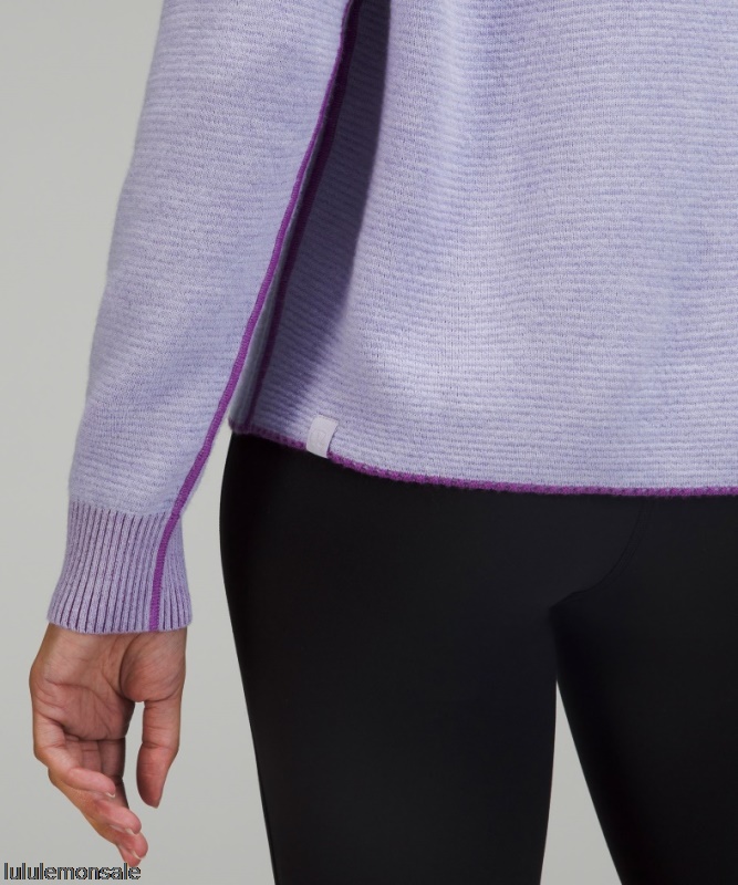 Lululemon Damen DELULU489 | Wendbarer Doppelstrick-pullover Mit Rundhalsausschnitt Faint Lavender